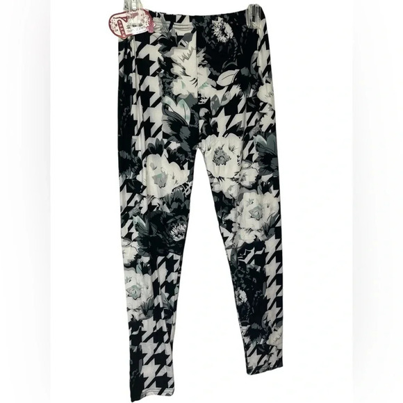 Black and white floral and houndstooth leggings NWT - Picture 1 of 5